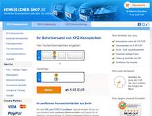 Tablet Screenshot of kennzeichen-shop.de